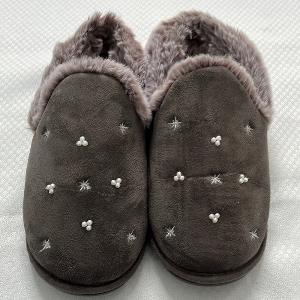 Cozy Women’s Slippers with Faux Fur Lining - Gray